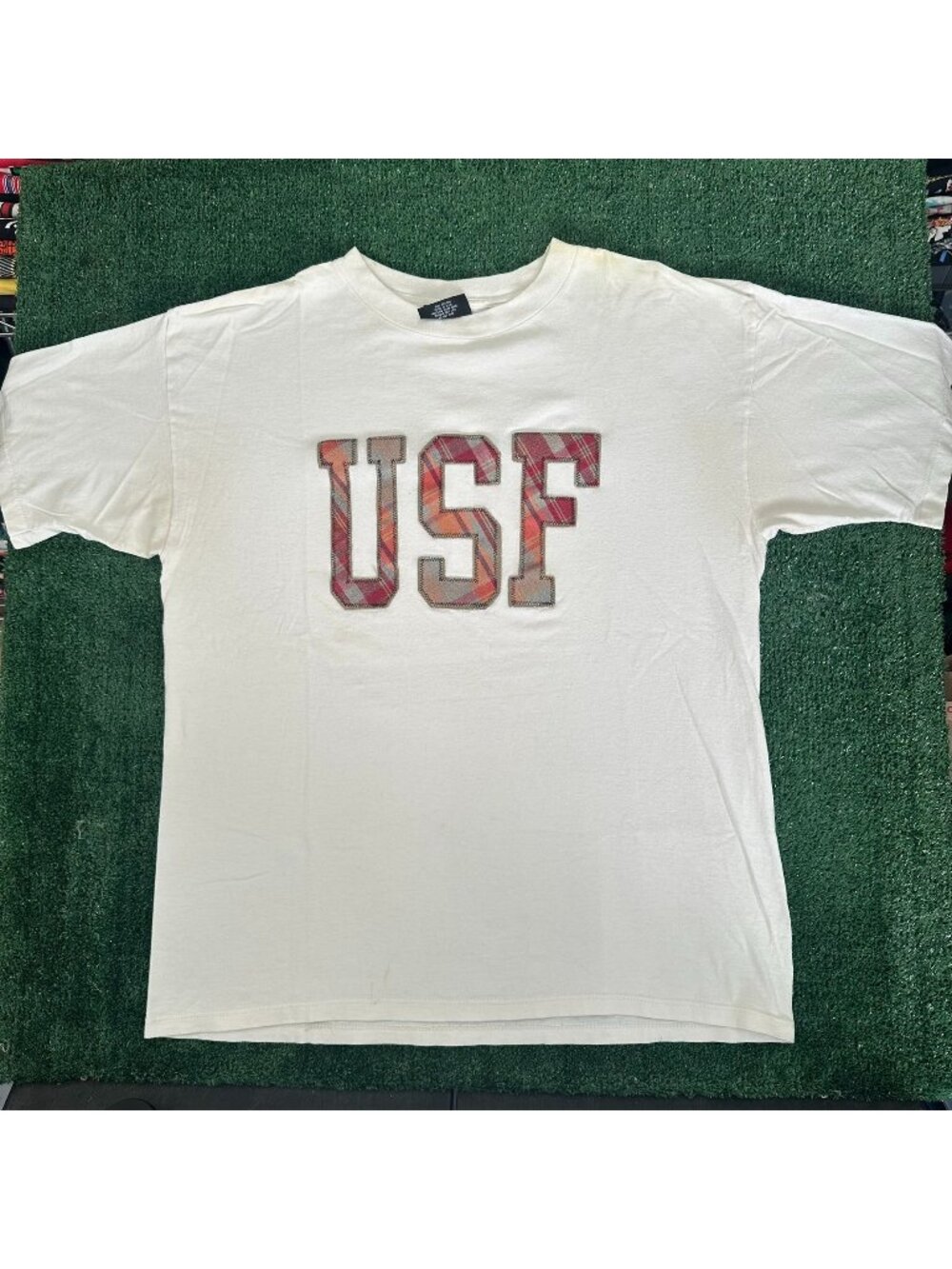 Vintage 90s University South Florida T-Shirt USF Plaid Single Stitch